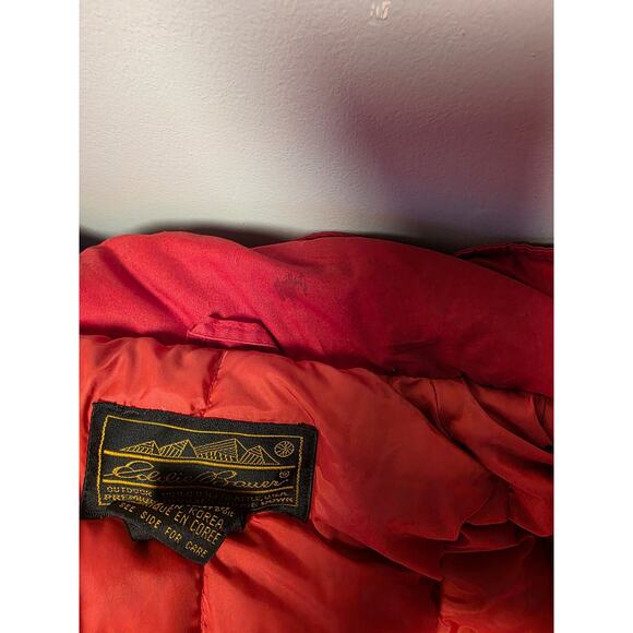 Vintage Eddie Bauer Winter Coat Womens Large Red Goose Down SnowLine Sled Puffer - Picture 10 of 10